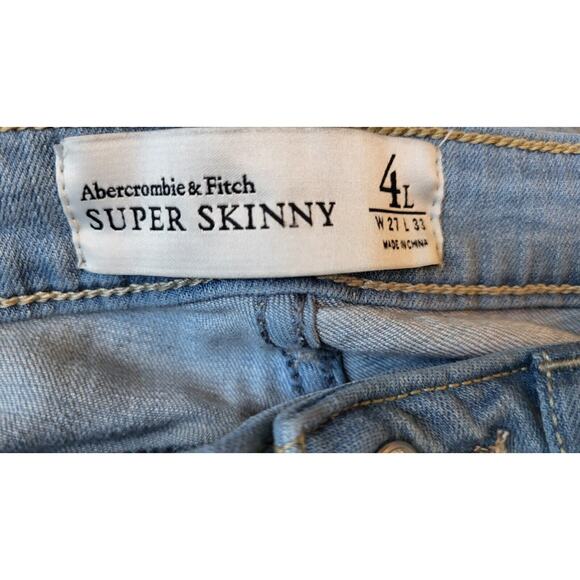 Abercrombie & Fitch Jeans Women (4L) 26X31 Super Skinny Low Rise Distressed - Picture 9 of 16